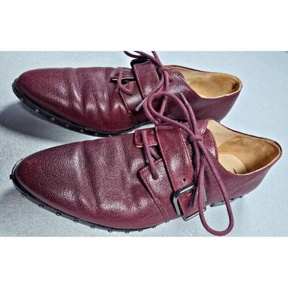 VTG Via Spiga Ladonna Bordeaux Stud Loafers 5M - Picture 4 of 16